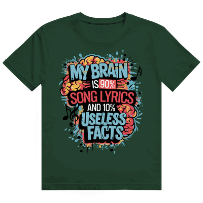 Heavy Cotton T-Shirt - My Brain is 90% Song Lyrics | Division420®
