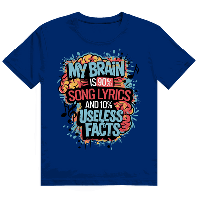Heavy Cotton T-Shirt - My Brain is 90% Song Lyrics | Division420®