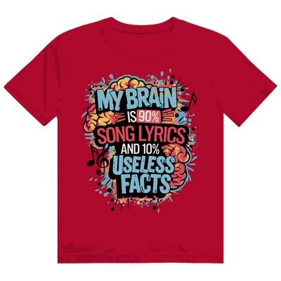 Heavy Cotton T-Shirt - My Brain is 90% Song Lyrics | Division420®