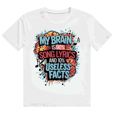 Heavy Cotton T-Shirt - My Brain is 90% Song Lyrics | Division420®