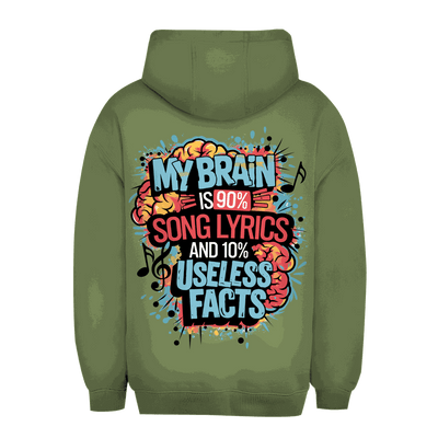 Unisex Oversize Hoodie - My Brain is 90% Song Lyrics | Division420®