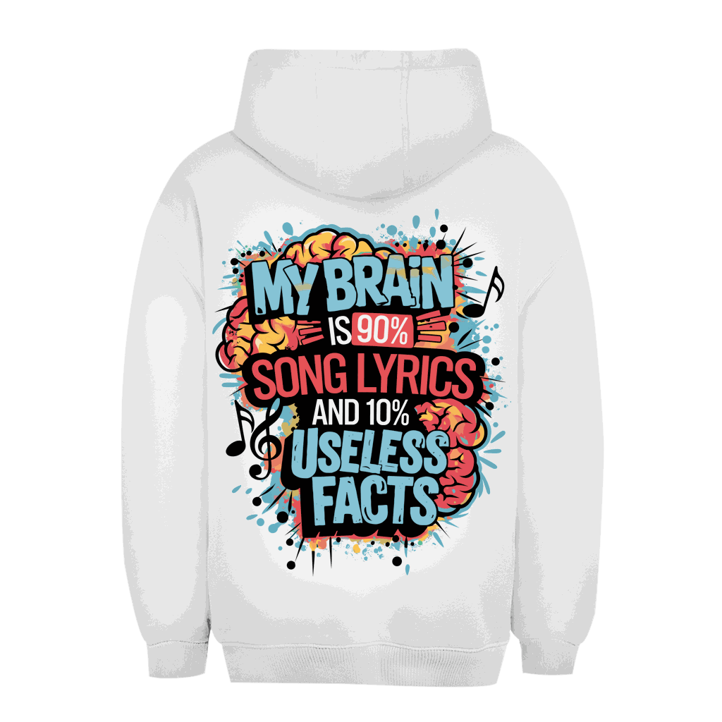 Unisex Oversize Hoodie - My Brain is 90% Song Lyrics | Division420®
