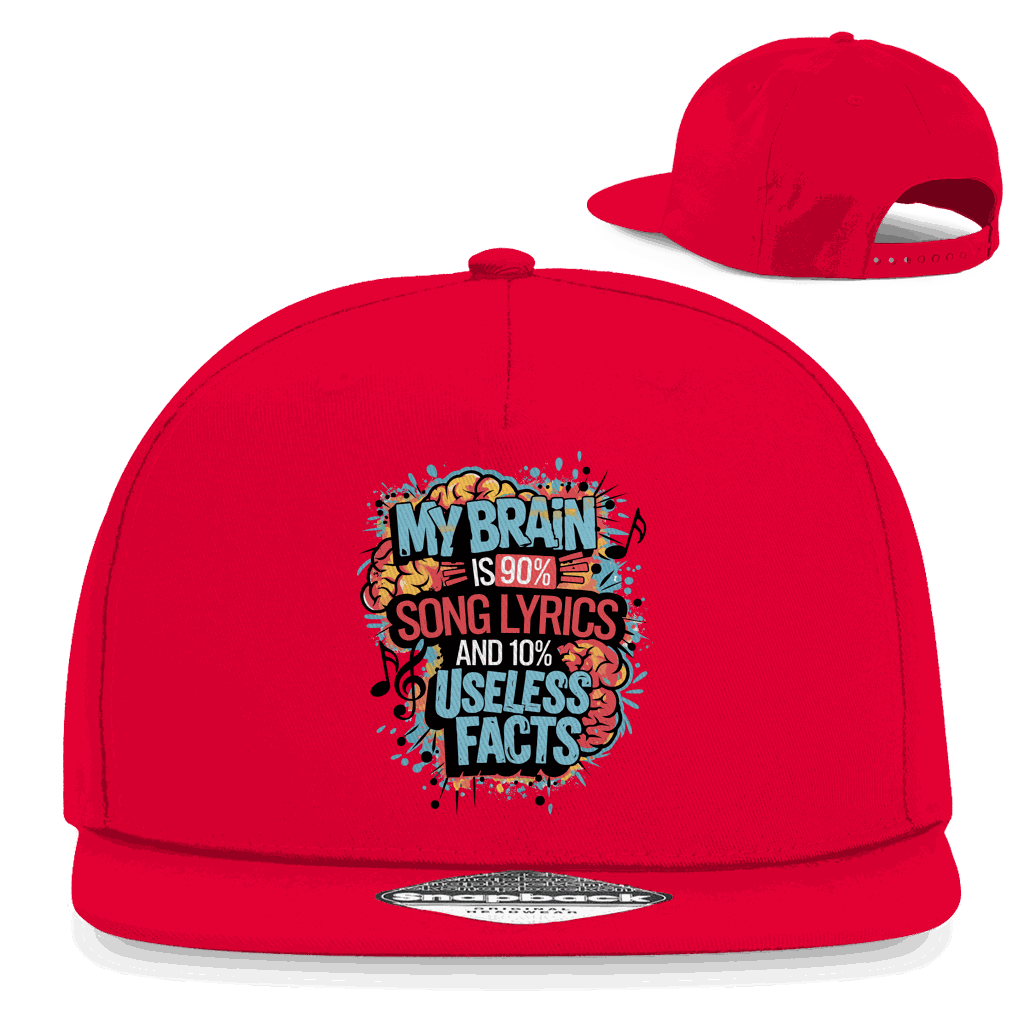 Snapback Rapper Cap - My Brain is 90% Song Lyrics | Division420®
