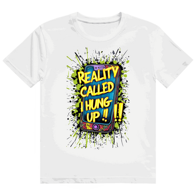 Division420 Heavy Cotton T-Shirt mit Spruch "Reality called, i hung up!!!" aus nachhaltiger Baumwolle