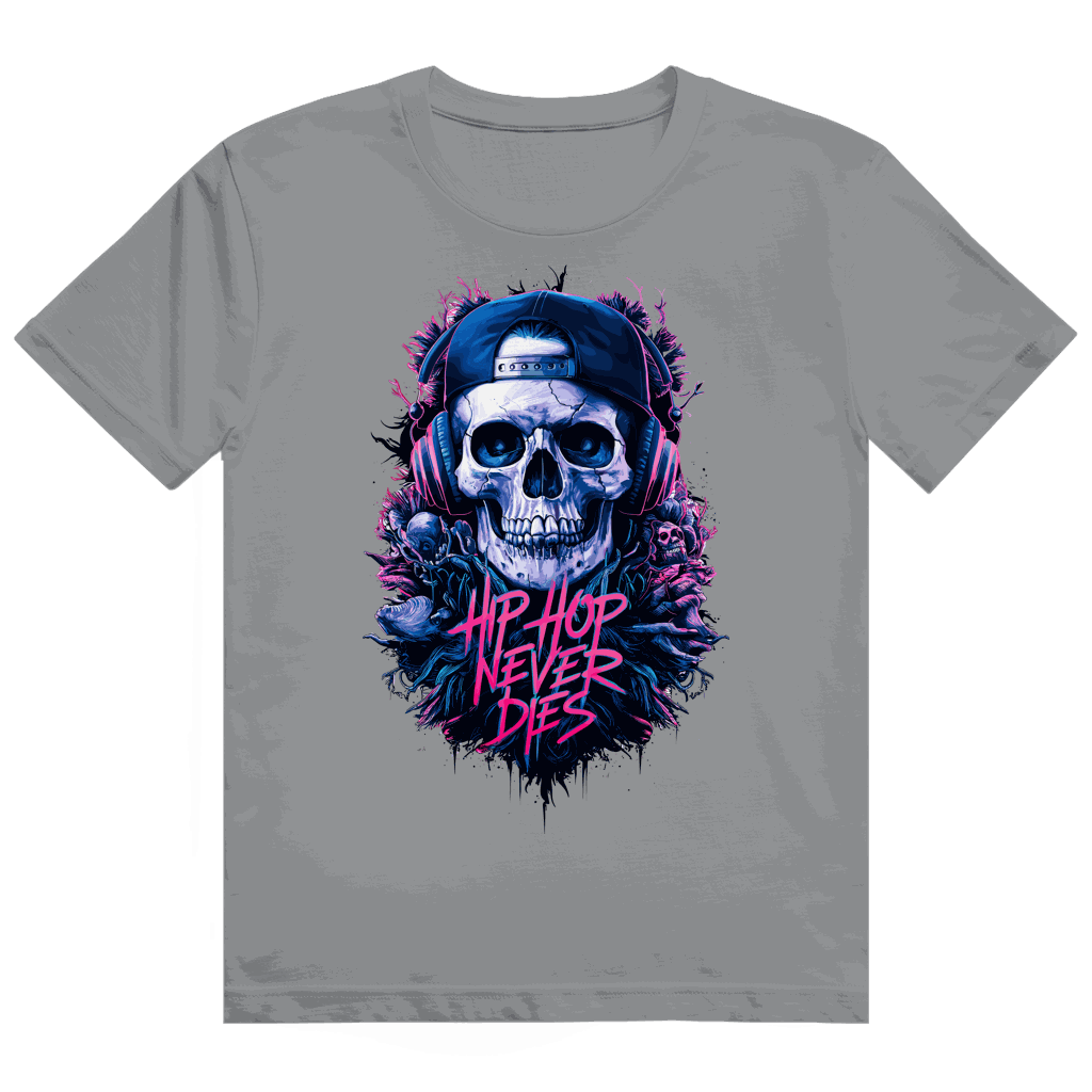 Division420 Heavy Cotton T-Shirt mit Hip Hop never dies Aufdruck und hochwertiger Baumwolle