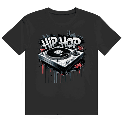 Division420 Heavy Cotton T-Shirt mit Hip Hop Turntable Motiv, hochwertig und nachhaltig