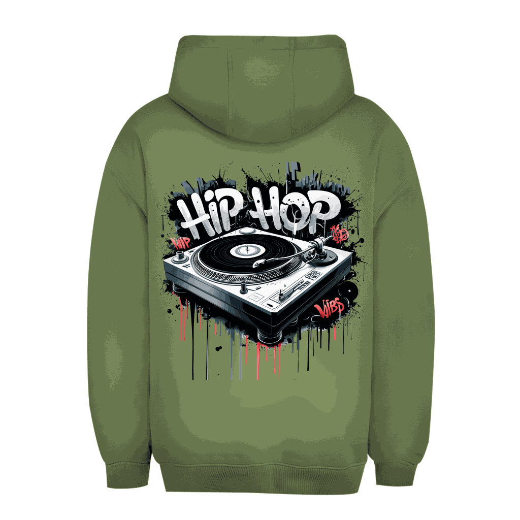 Unisex Oversize Hoodie - Hip Hop Turntable | Division420®
