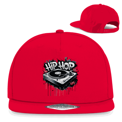 Division420 Snapback Rapper Cap aus Baumwoll-Twill mit Hip Hop Turntable Design und Retro Snapback-Verschluss