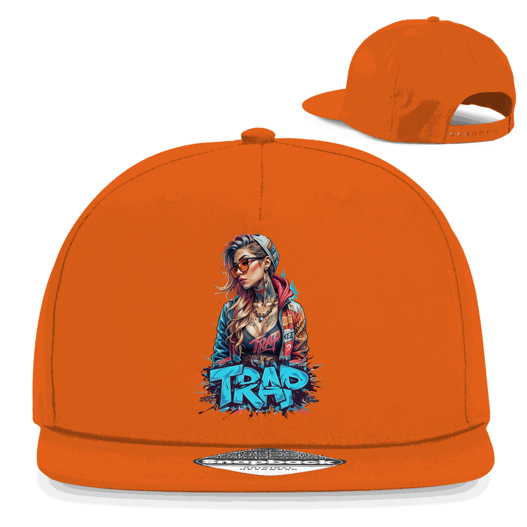 Division420 Snapback Rapper Cap Trap aus Baumwoll-Twill mit flachem Schirm und Retro Snapbackverschluss