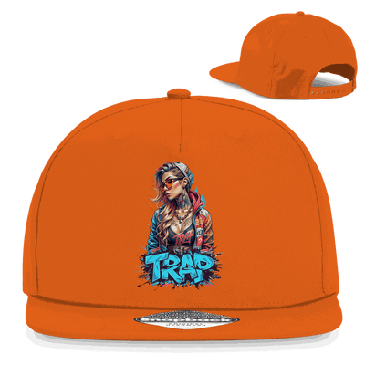 Division420 Snapback Rapper Cap Trap aus Baumwoll-Twill mit flachem Schirm und Retro Snapbackverschluss