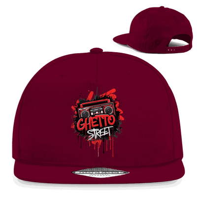 Division420 Snapback Cap Ghetto Street aus Baumwoll-Twill mit flachem Schirm und Retro-Snapbackverschluss