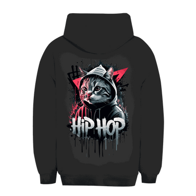 Unisex Oversize Hoodie mit Hip Hop Cat Design, urbaner Style und hoher Komfort