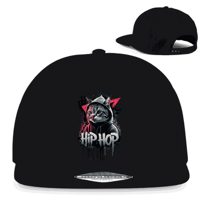 Division420 Snapback Rapper Cap mit Hip Hop Cat Design, Baumwoll-Twill, flachem Schirm und retro Snapback-Verschluss