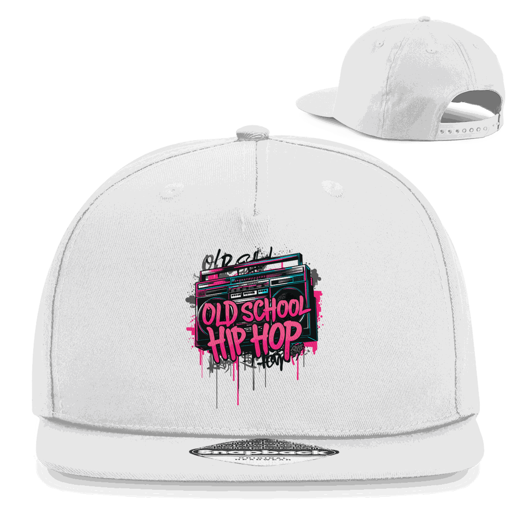 Division420 Snapback Cap Oldschool Hip Hop aus 100% Baumwoll-Twill mit flachem Schirm und Retro-Snapbackverschluss