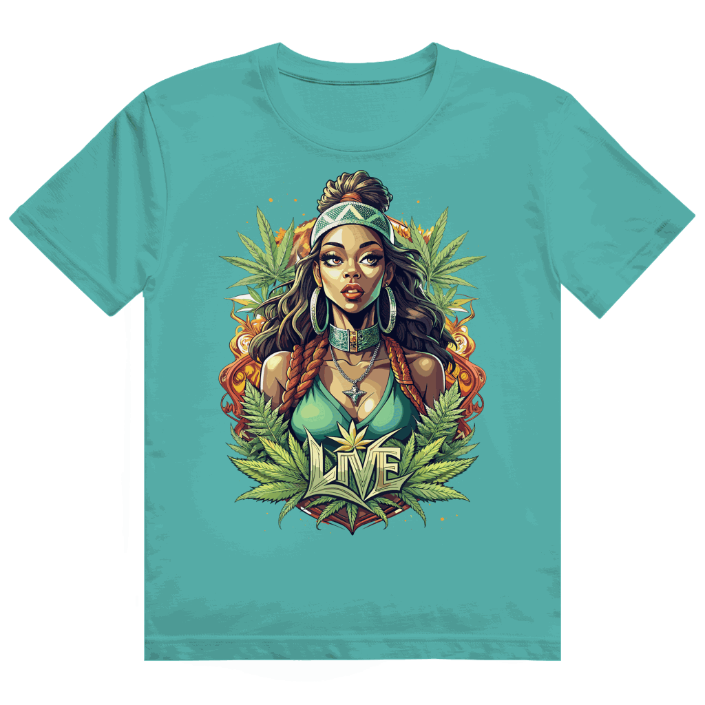 Heavy Cotton T-Shirt mit Live Weed Art Design und nachhaltiger Produktion von Division420