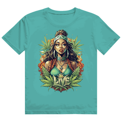 Heavy Cotton T-Shirt mit Live Weed Art Design und nachhaltiger Produktion von Division420