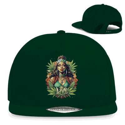 Division420 Snapback Rapper Cap aus Baumwoll-Twill mit flachem Schirm und Retro-Snapbackverschluss.