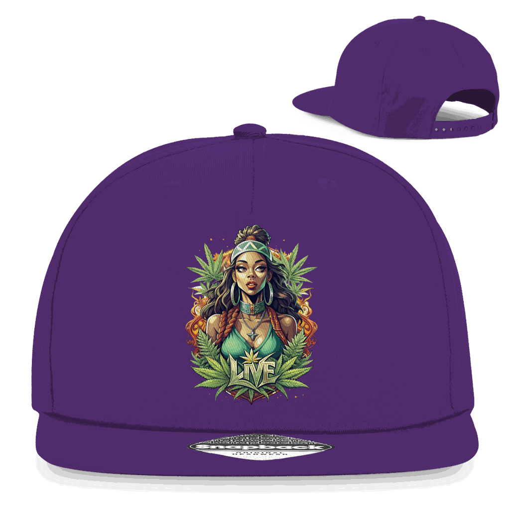 Snapback Rapper Cap - Live Weed Art | Division420®