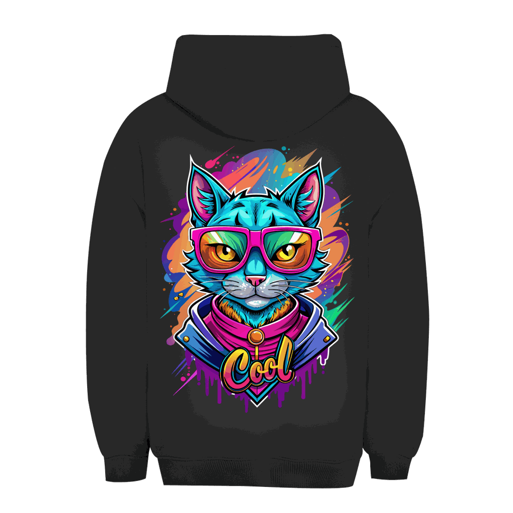 Unisex Oversize Hoodie von Division420 mit Cat Cool Design und nachhaltiger Baumwollmischung