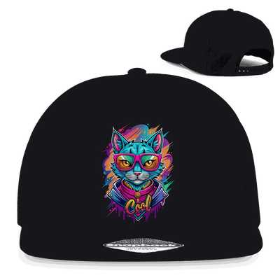 Division420 Snapback Cap Cat Cool aus Baumwoll-Twill mit flachem Schirm und Snapback-Verschluss