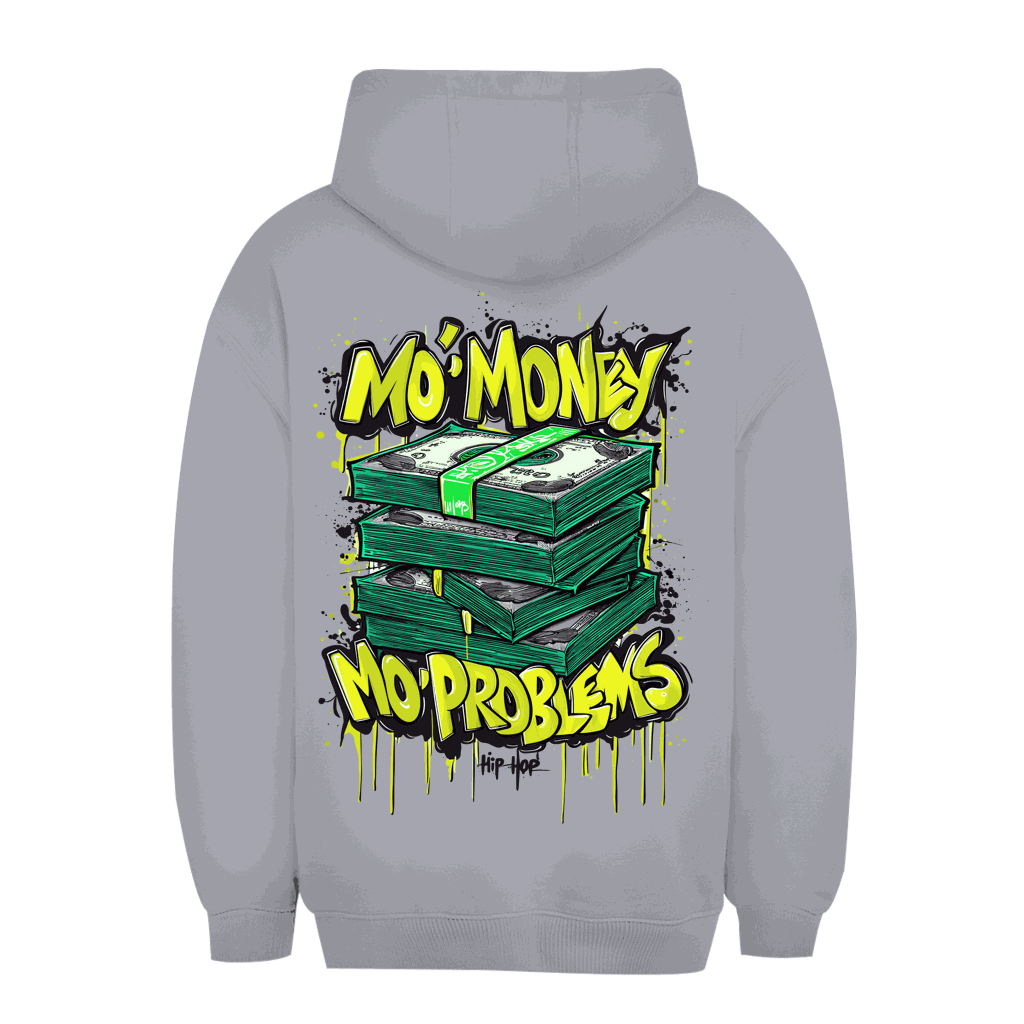 Unisex Oversize Hoodie No Money No Problems von Division420 mit Kapuze und Kängurutasche