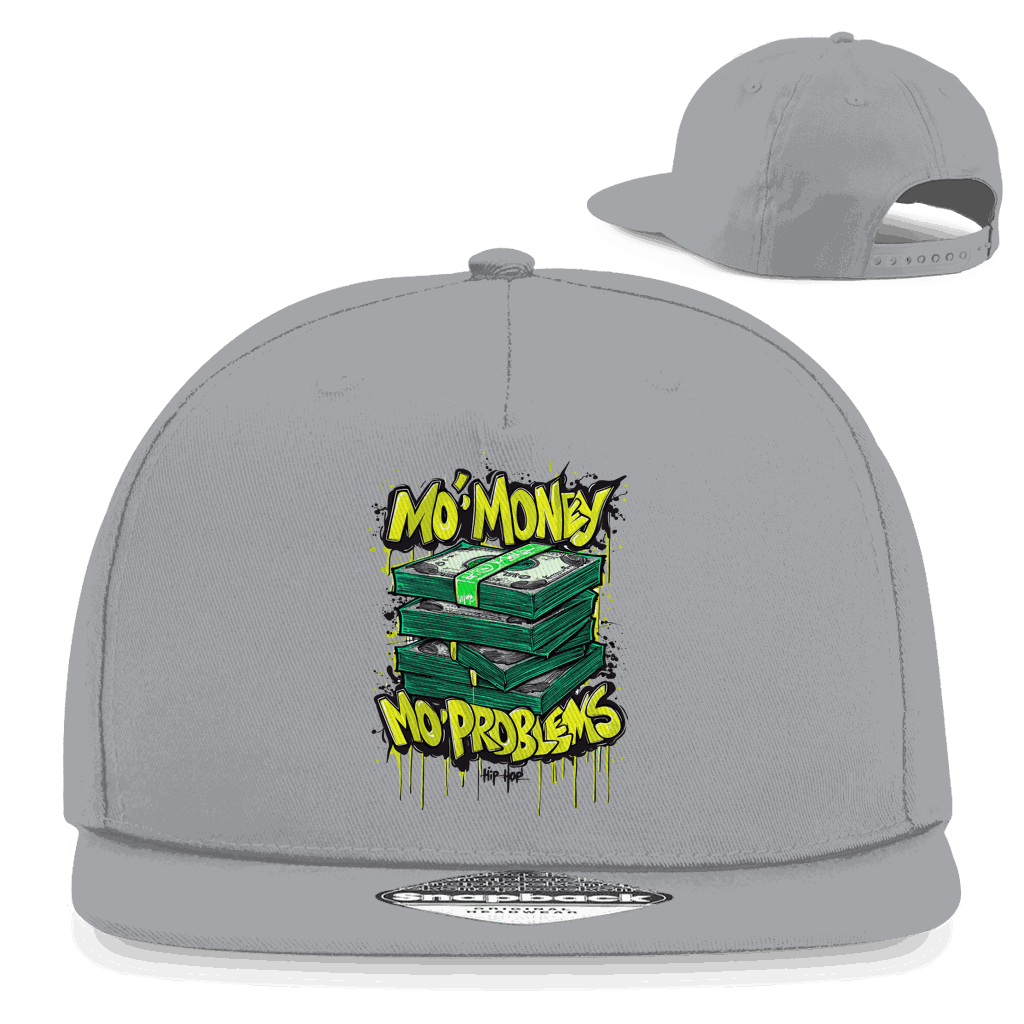 Division420 Snapback Cap No Money No Problems aus Baumwoll-Twill mit flachem Schirm und Retro-Verschluss