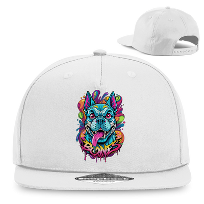 Schwarze Snapback Rapper Cap Bones von Division420 mit flachem Schirm und Retro-Snapbackverschluss