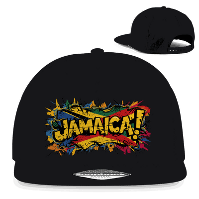 Division420 Snapback Cap Jamaica mit 5-Panel Design, flachem Schirm und Baumwoll-Twill, urbaner Streetwear-Style