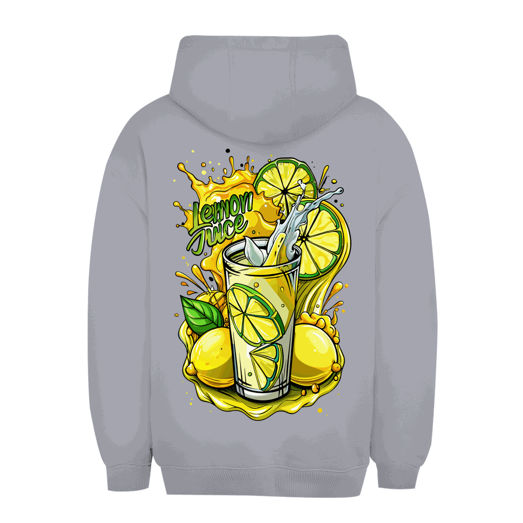 Unisex Oversize Hoodie Lemon Juce von Division420 in urbanem Stil mit Kapuze und Kängurutasche