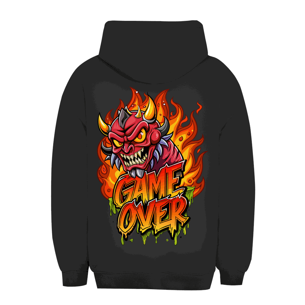 Unisex Oversize Hoodie Game Over von Division420 in entspannter Passform und nachhaltiger Baumwollmischung