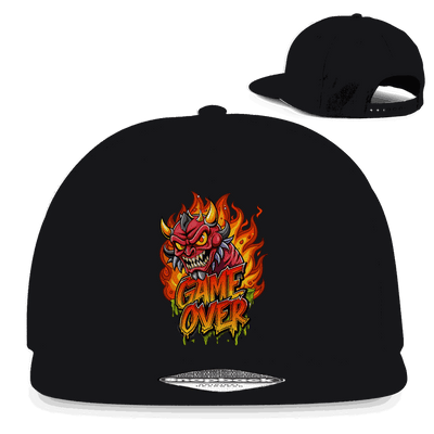 Division420 Snapback Rapper Cap Game Over aus Baumwolle mit flachem Schirm und retro Snapback-Verschluss