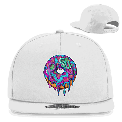 Snapback Rapper Cap PSY mit 5-Panel Design, flachem Schirm und Snapback-Verschluss aus Baumwoll-Twill