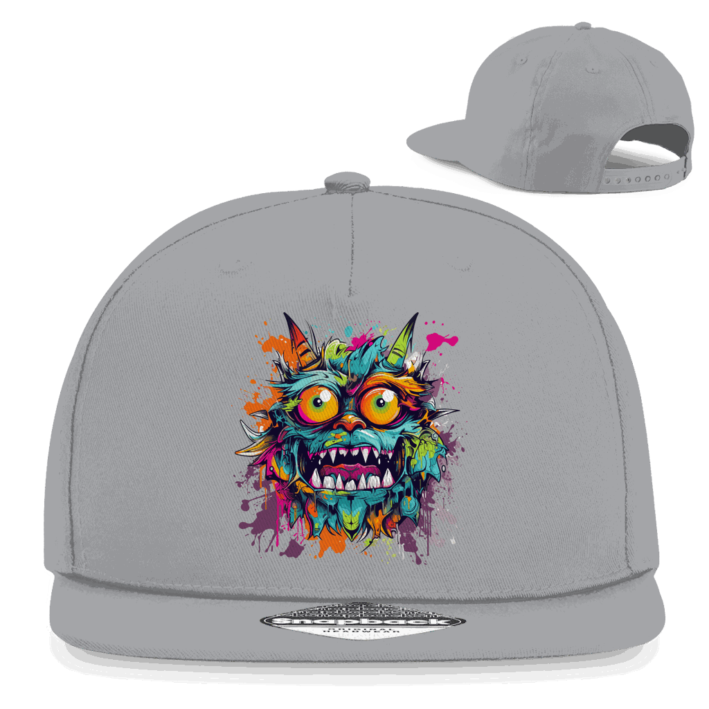 Division420 Snapback Rapper Cap Psycho aus Baumwoll-Twill mit flachem Schirm und klassischem 5-Panel Design