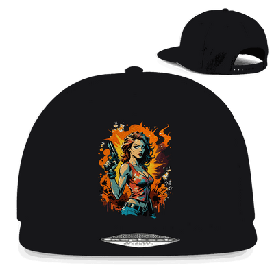 Division420 Snapback Cap Bad Girl aus Baumwolle mit flachem Schirm und Retro-Snapbackverschluss
