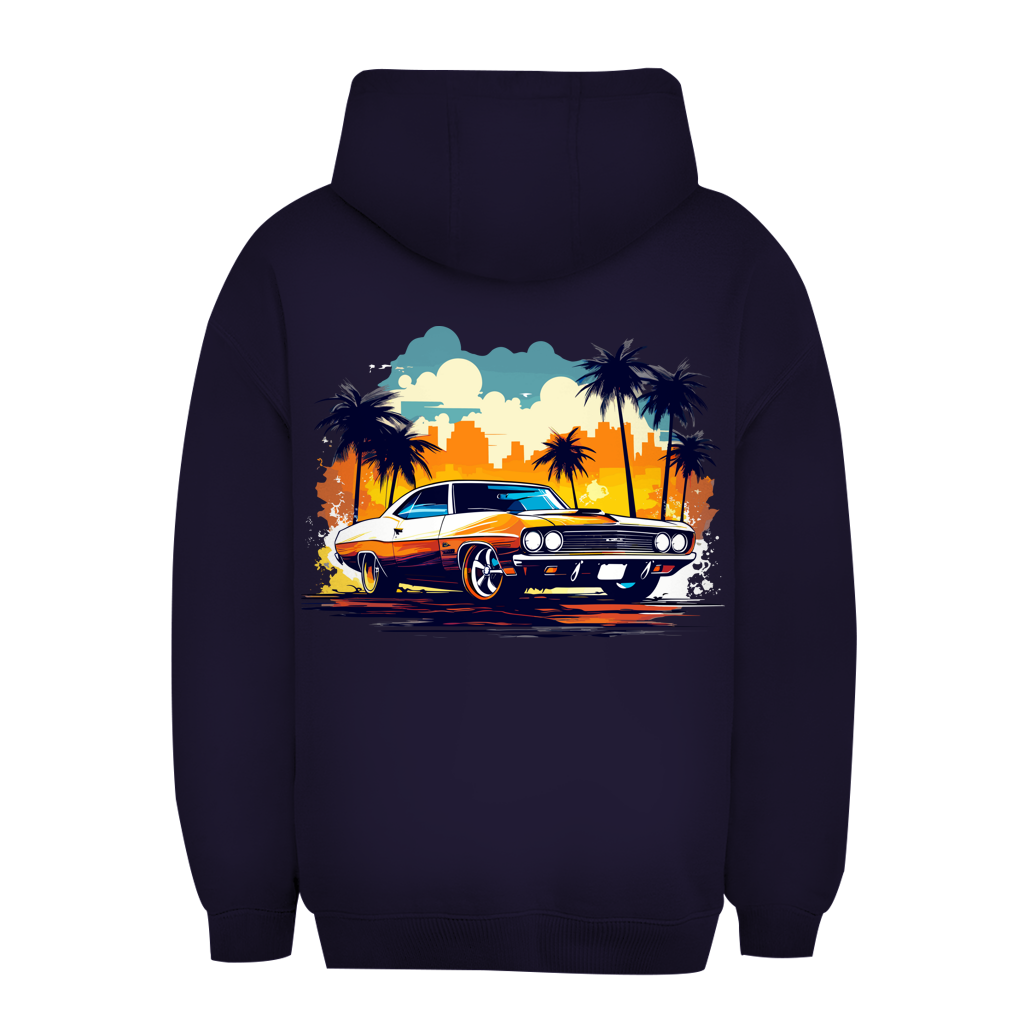 Unisex Oversize Hoodie Car Maniac von Division420 mit Kapuze und Kängurutasche