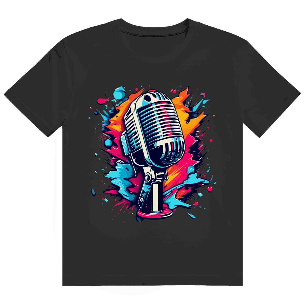 Division420 Heavy Cotton T-Shirt mit Mic Art Print, hochwertiges Streetstyle-Baumwollshirt