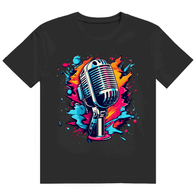Division420 Heavy Cotton T-Shirt mit Mic Art Print, hochwertiges Streetstyle-Baumwollshirt