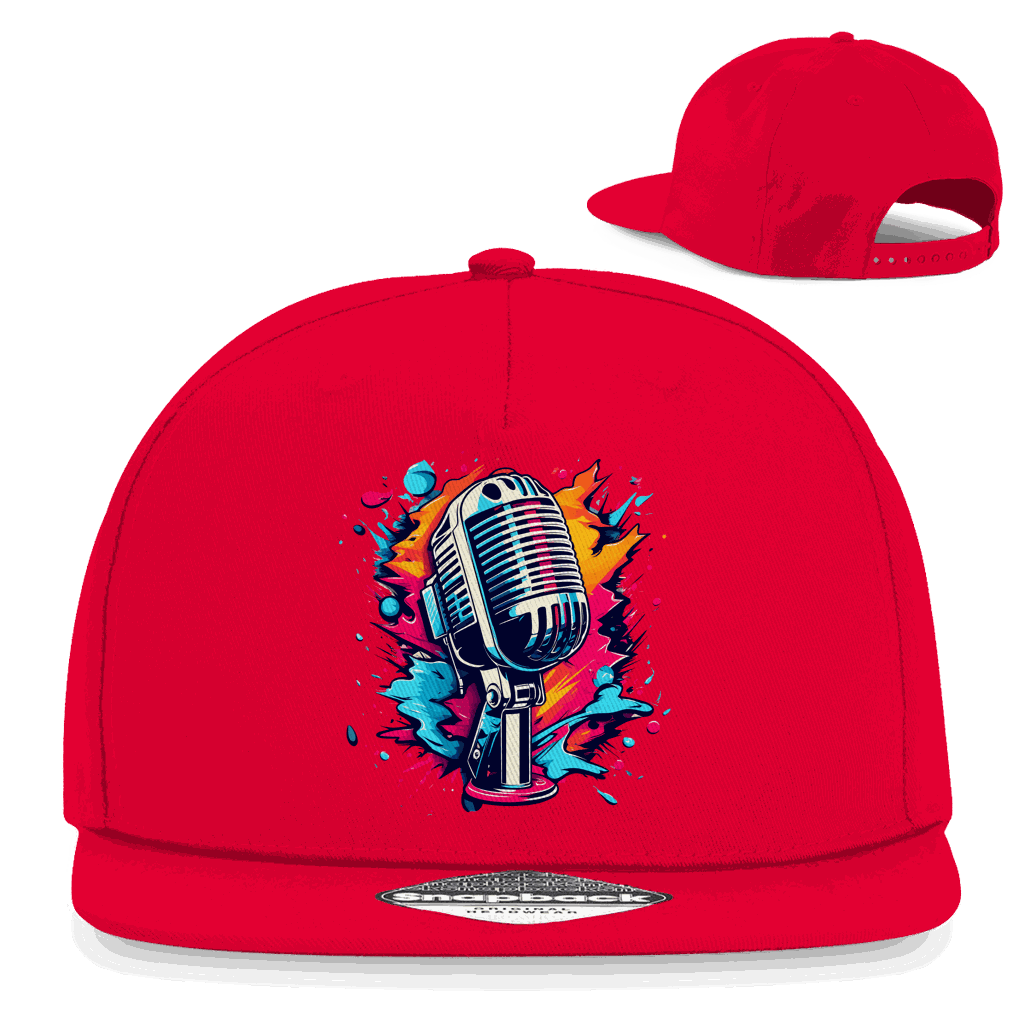 Snapback Rapper Cap - Mic Art Print | Division420®