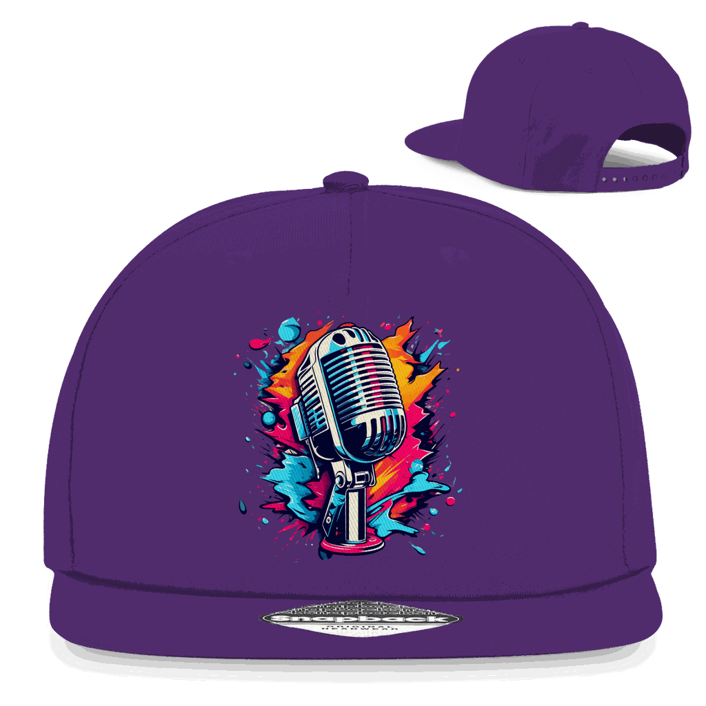 Snapback Rapper Cap - Mic Art Print | Division420®