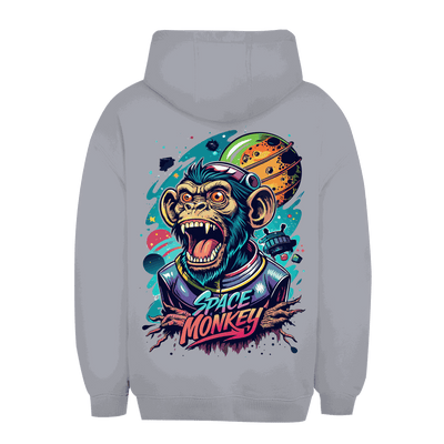 Unisex Oversize Hoodie Space Monkey von Division420 mit Kapuze und Kängurutasche