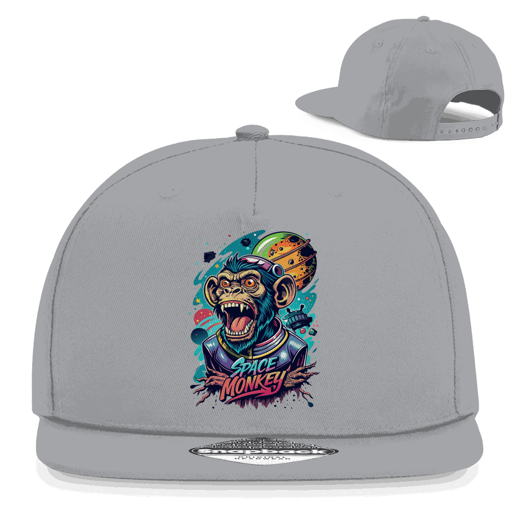 Division420 Snapback Cap Space Monkey aus Baumwoll-Twill mit flachem Schirm und Retro-Snapbackverschluss