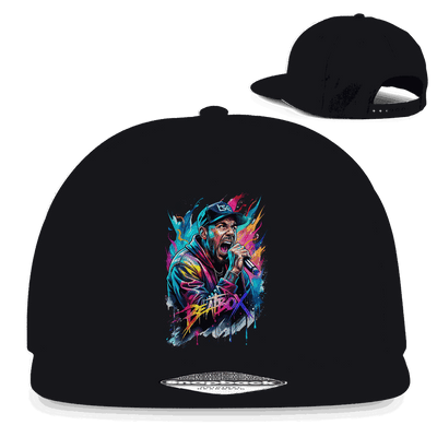 Division420 Snapback Rapper Cap Beatbox aus Baumwoll-Twill mit flachem Schirm und Retro-Snapbackverschluss