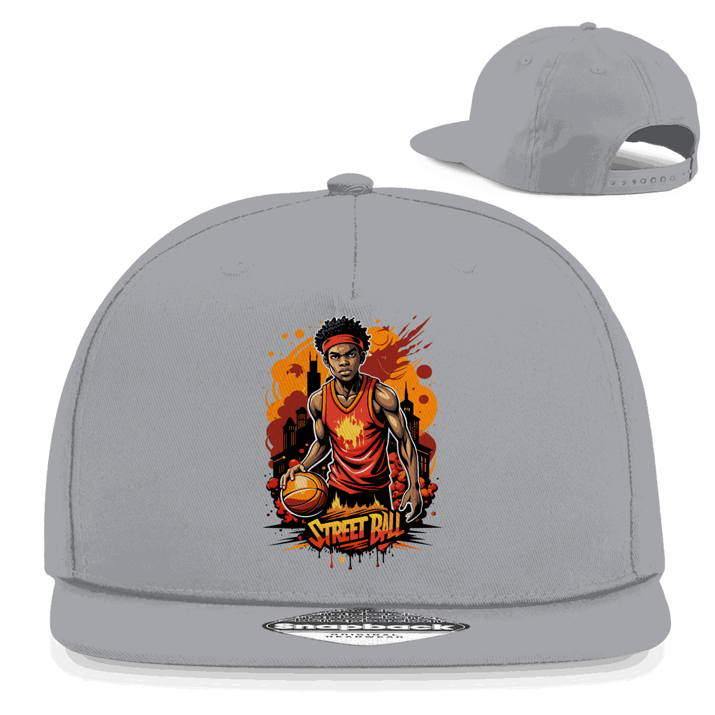Division420 Snapback Rapper Cap Street Ball aus Baumwoll-Twill mit flachem Schirm und Retro Snapback-Verschluss