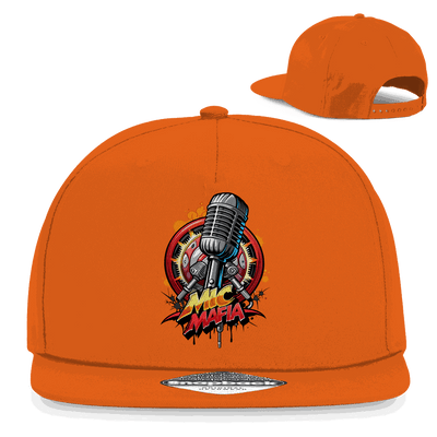 Division420 Snapback Rapper Cap Mic Mafia aus Baumwoll-Twill mit flachem Schirm und Retro-Snapbackverschluss
