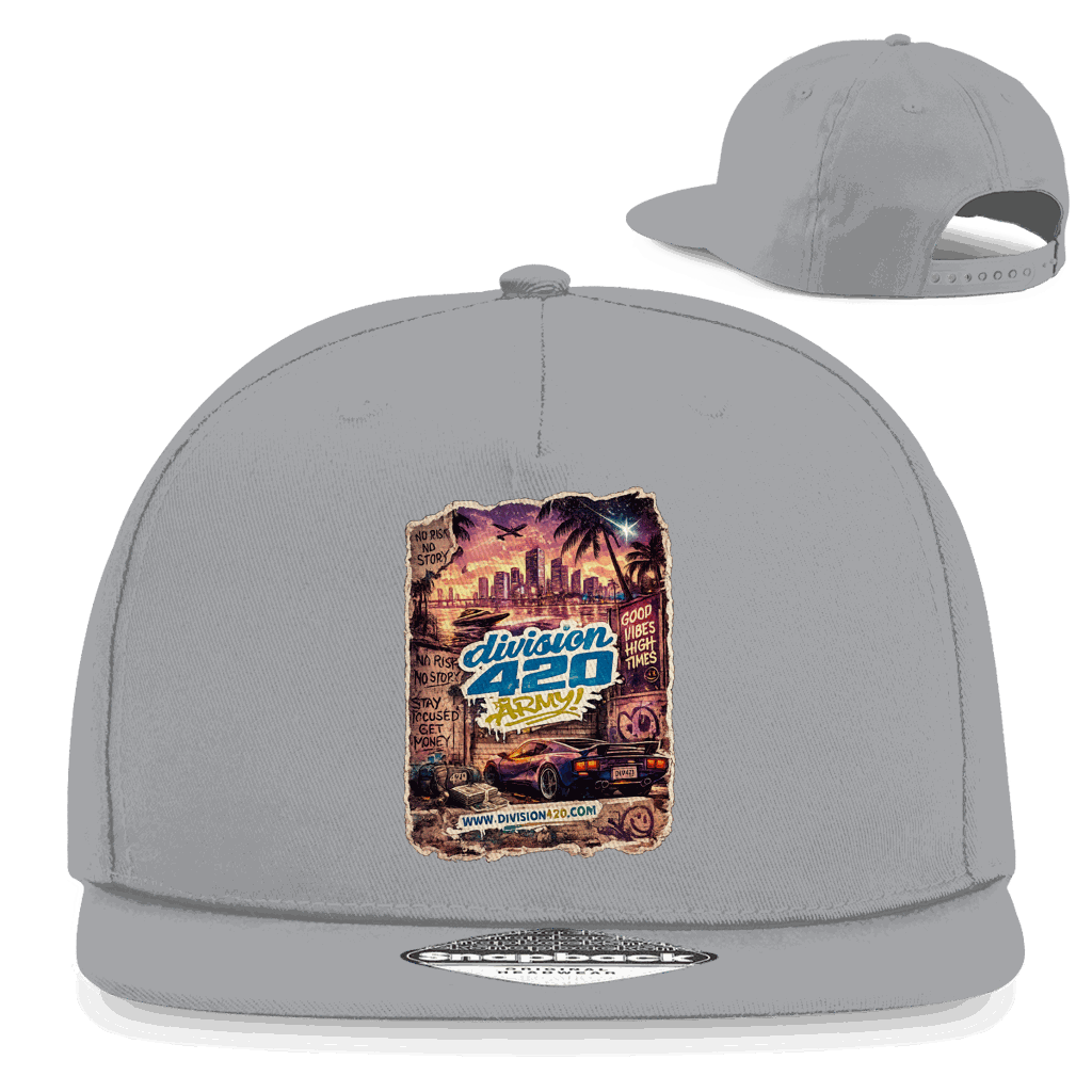 Divison420 Snapback Rapper Cap I Love GTA mit flachem Schirm und Retro-Snapback Verschluss