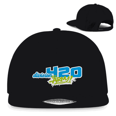 Division420 Snapback Rapper Cap aus Baumwoll-Twill mit flachem Schirm und Retro-Snapbackverschluss