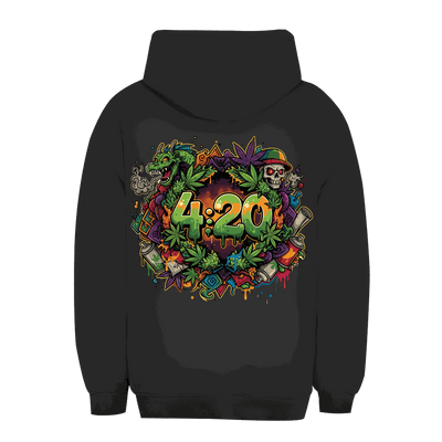 Unisex Oversize Hoodie mit 420 Graffiti-Print von Division420, urbaner Stil und nachhaltige Herstellung