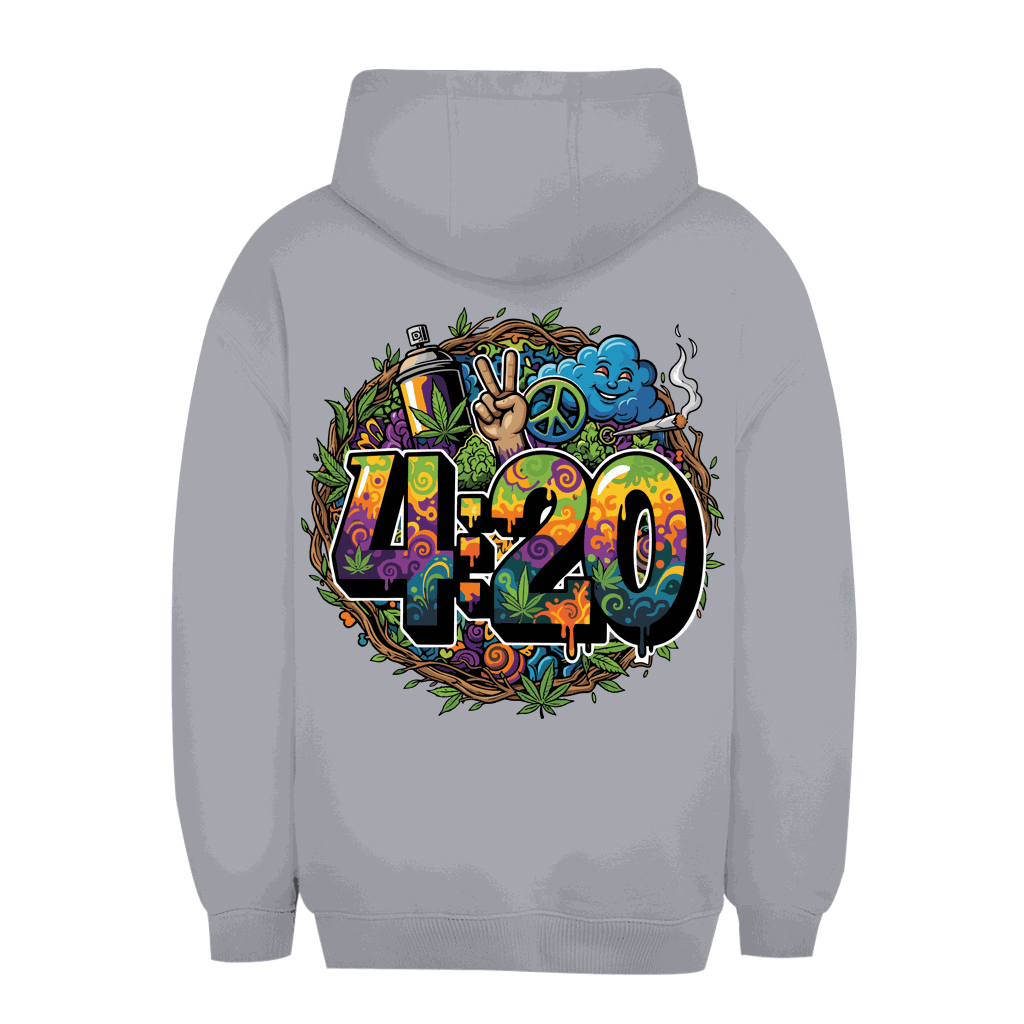 Unisex Oversize Hoodie 420 Peace von Division420 mit Kapuze und Kängurutasche in urbanem Stil