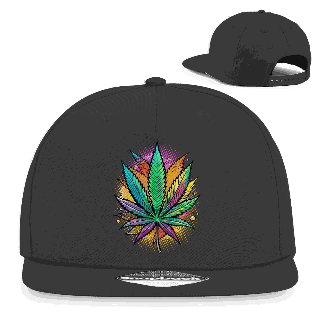 Snapback Rapper Cap - Art Print Weed Leaf | Division420®
