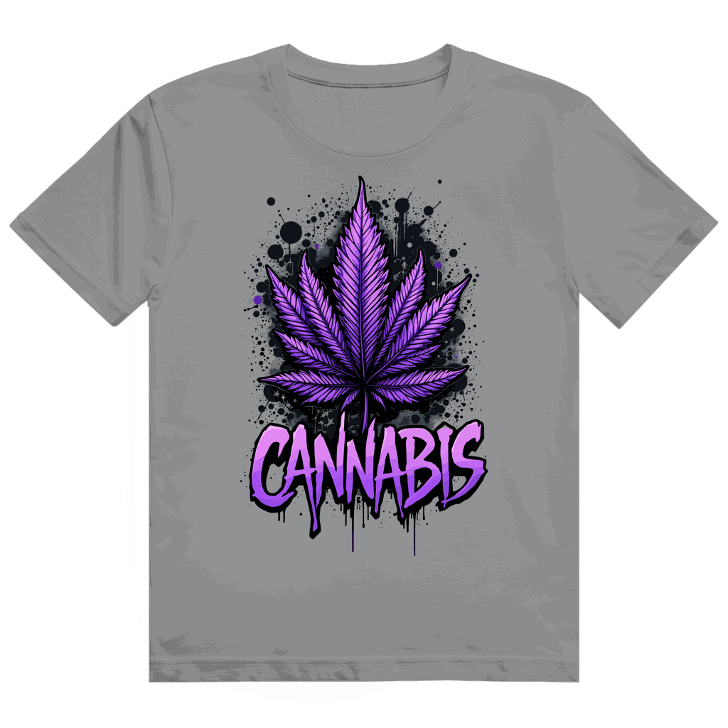 Division420 Heavy Cotton T-Shirt mit Cannabisblatt-Print und nachhaltiger Baumwolle